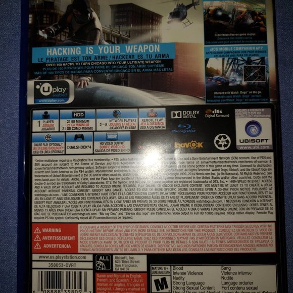 PS4 Watch Dogs 1 - Pre-Owned - Picture 4 of 4